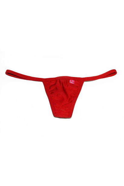 Solid Red Y-Back Thong Underwear