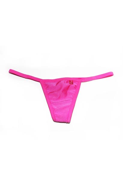 Solid Neon Pink Y-Back Thong